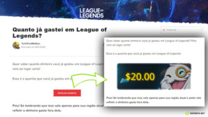 Quanto gastei em LoL? → Saiba o seu tempo e dinheiro já gasto