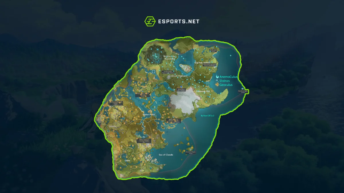 Mapa interativo do Genshin Impact