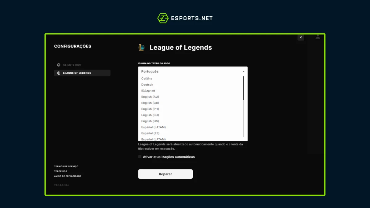 como mudar o idioma do lol em 2024