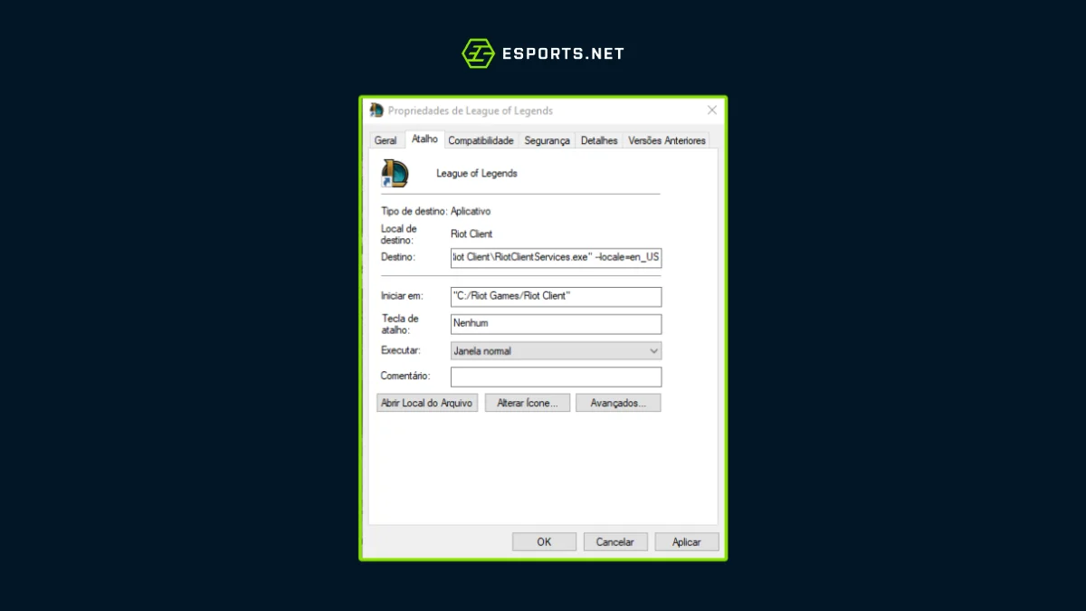 acessar pasta do lol para mudar idioma