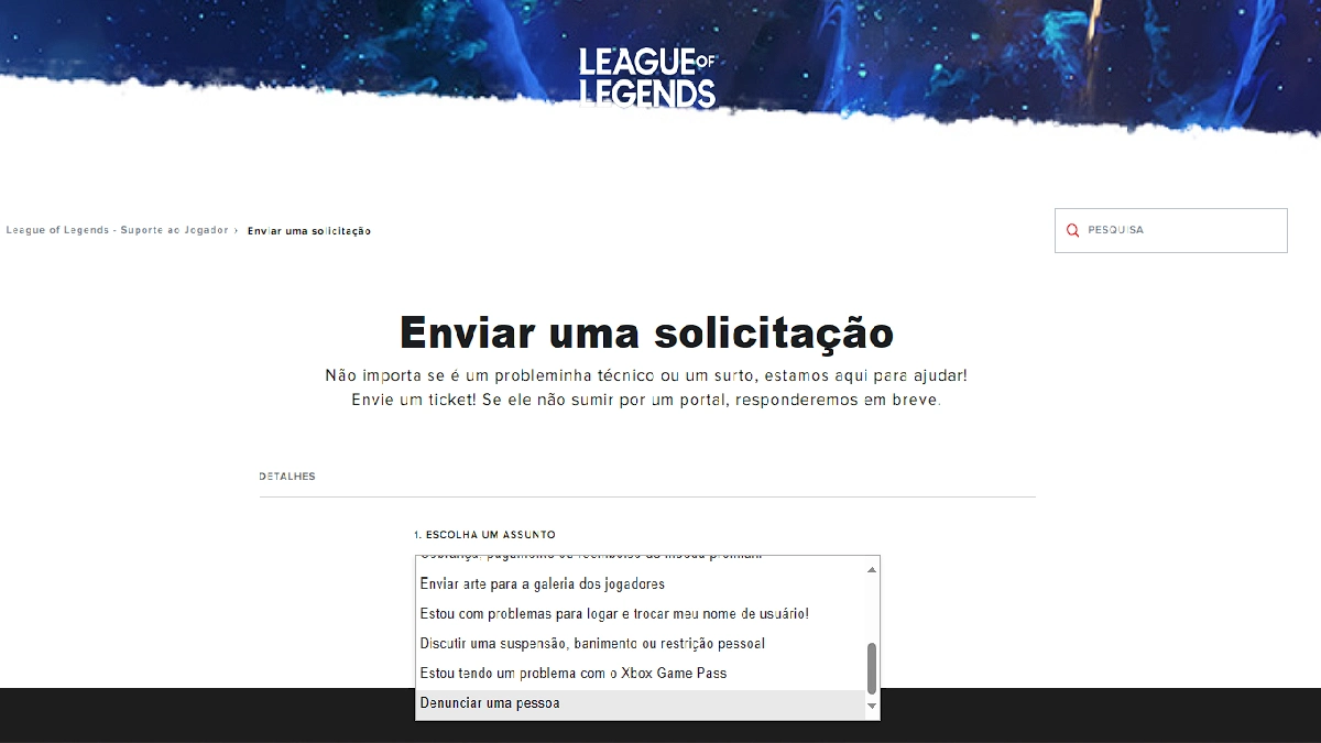 abrir ticket riot