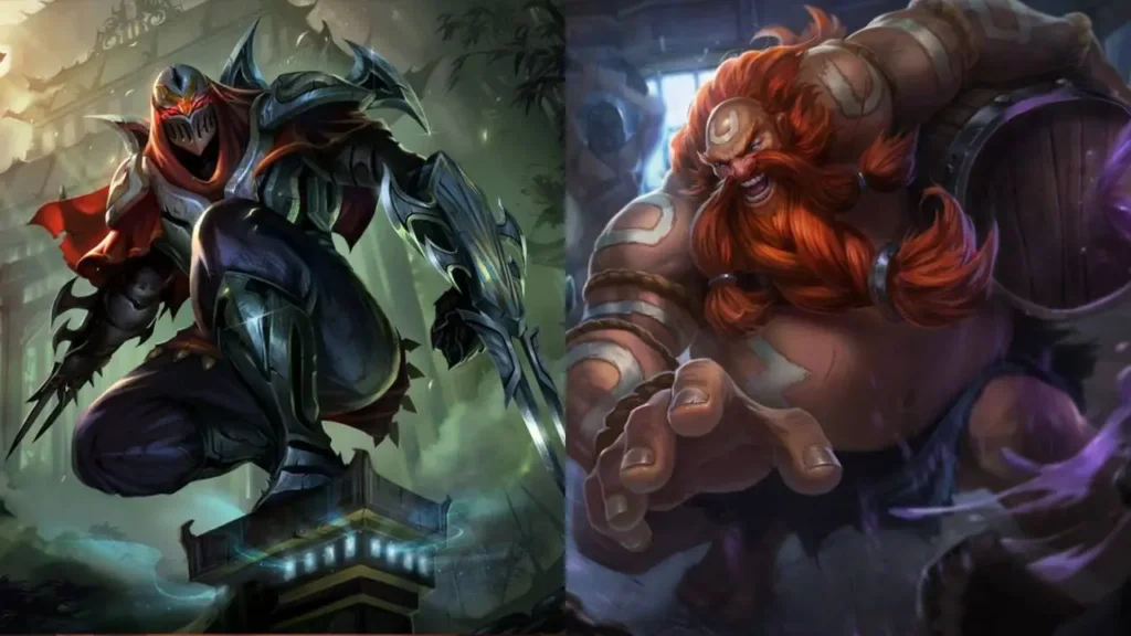 Zed e Gragas, considerada a melhor dupla do Modo Arena