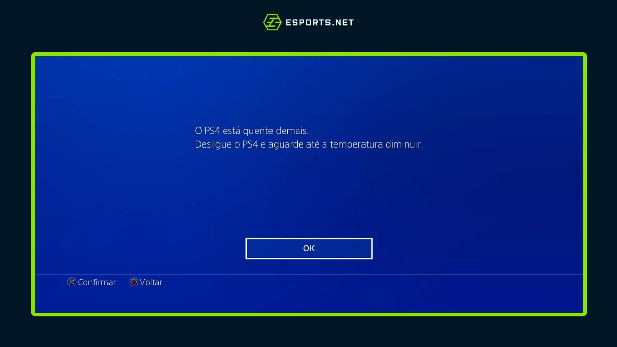 mensagem de erro no playstation 4