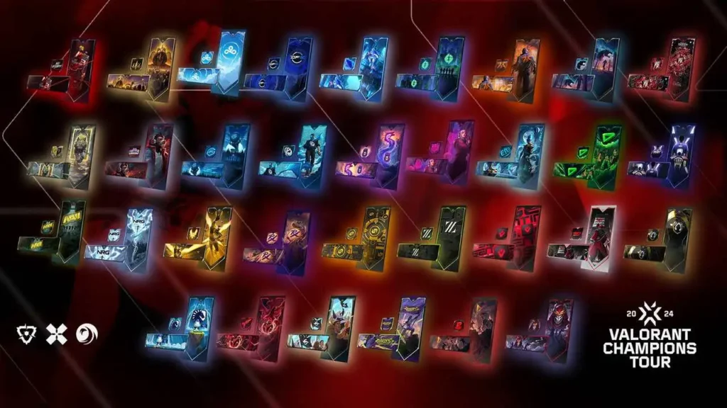 Cards de Jogador, das Cápsulas de Equipes, de todos os times do VCT