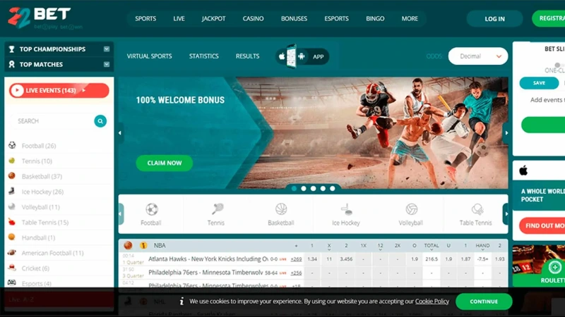site 22bet