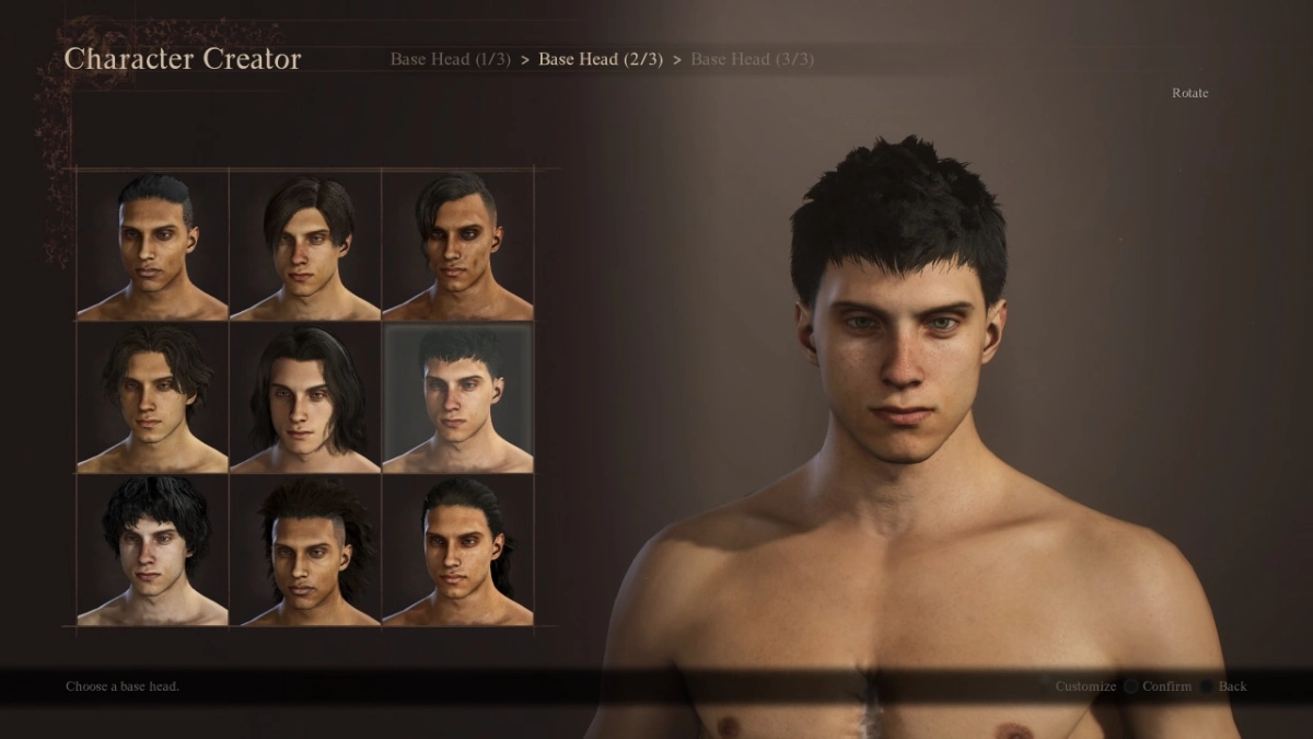 Tela de customização do Dragon's Dogma 2