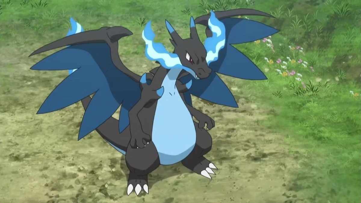 Mega Charizard X no anime Pokémon