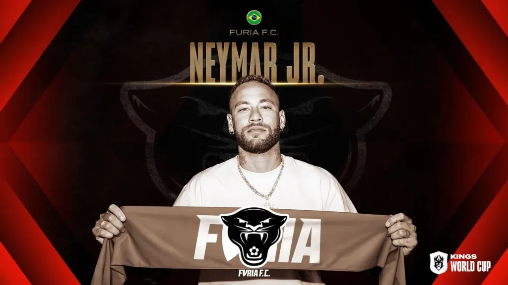 Neymar, uma das pessoas que vai participar do Kings Worlds Cup, apoiando a equipe de Esports, FURIA FC