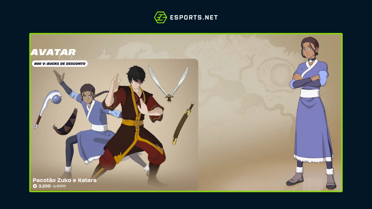 Skins de Avatar no fortnite