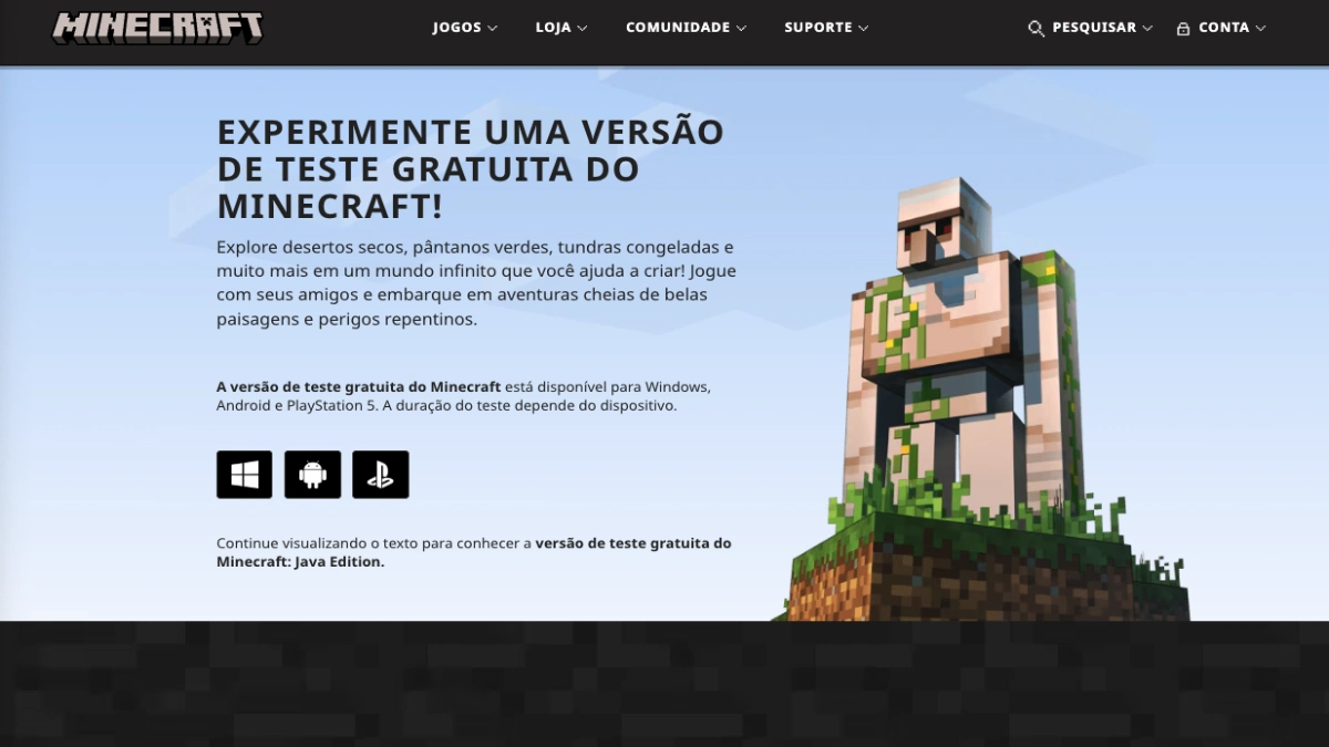 Como baixar Minecraft grátis