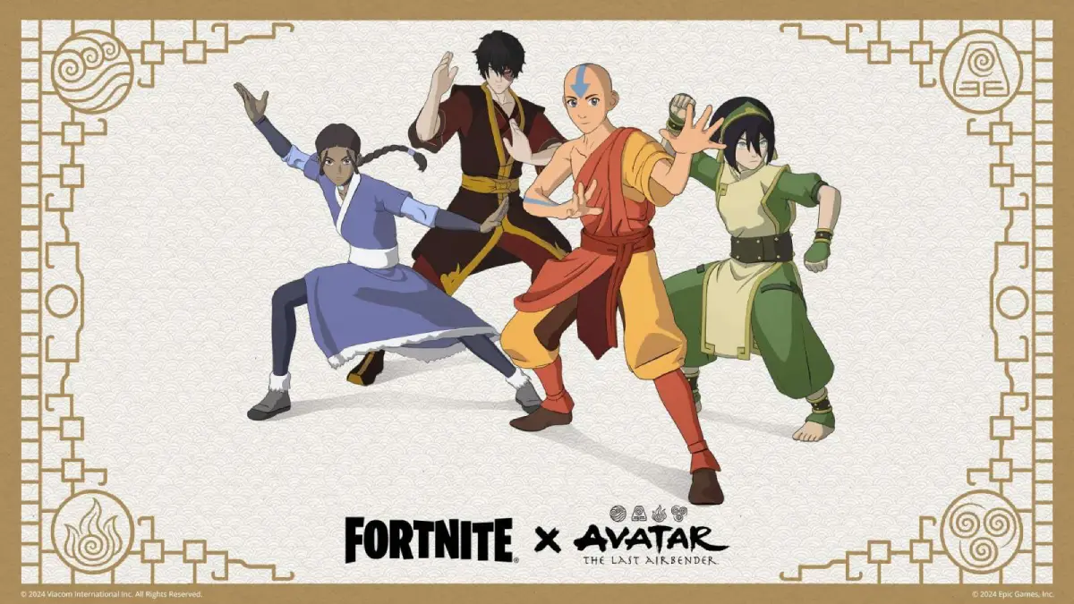 Personagens de Avatar: A Lenda de Aang no Fortnite
