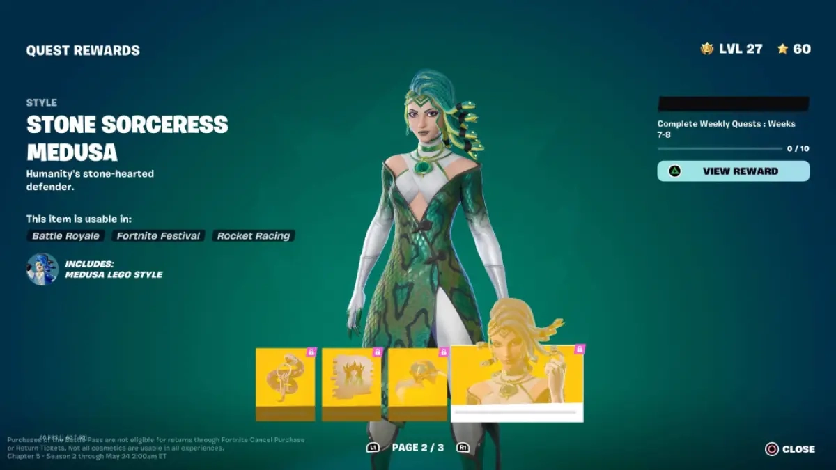 Medusa no Passe de Batalha do Fortnite