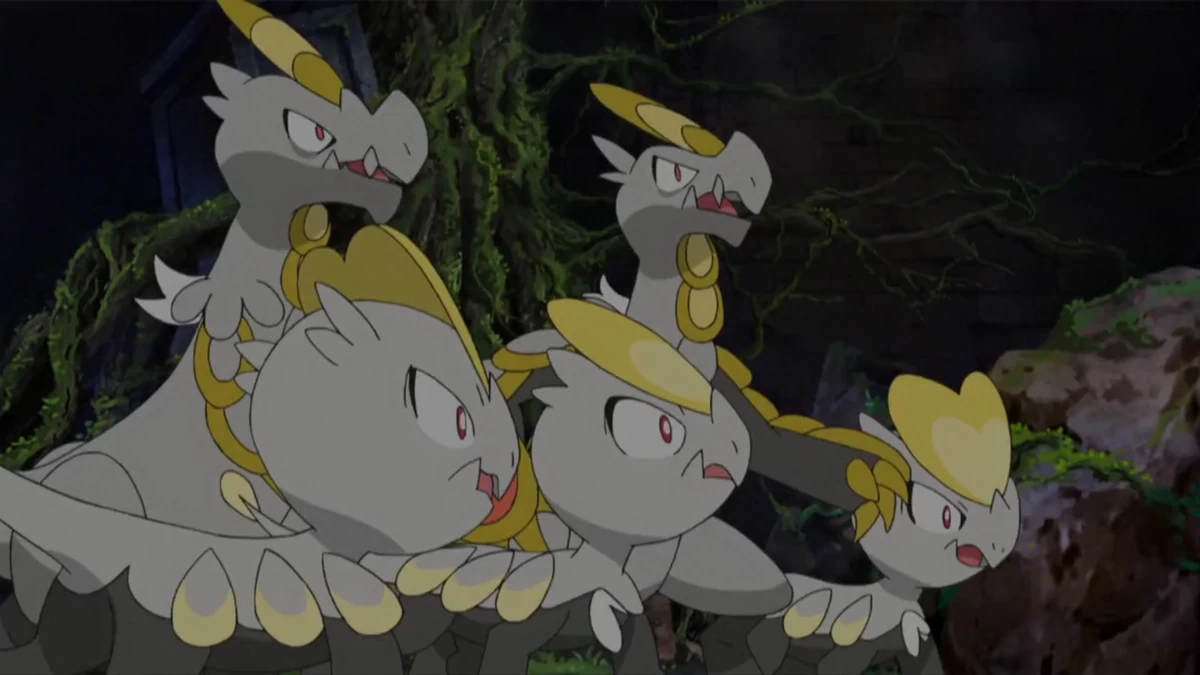 Jangmo-o e Hakamo-o no anime Pokémon