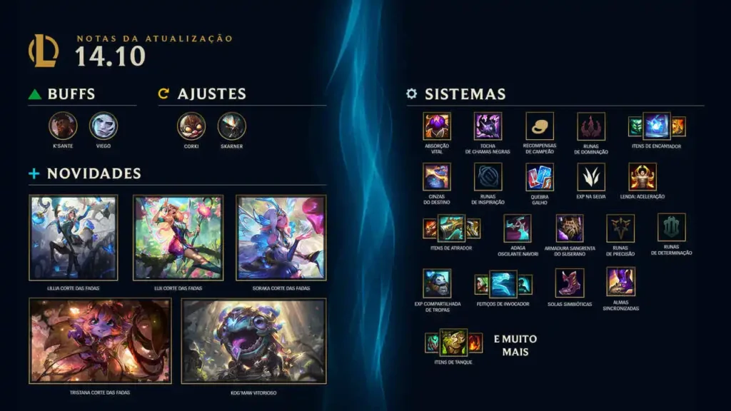 Lol confira todas as novidades do patch 14 10 