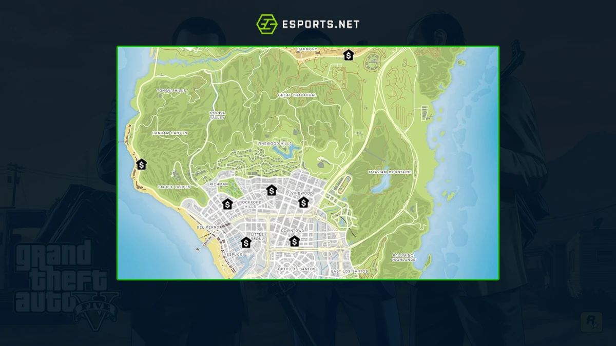 Onde fica o banco no GTA 5