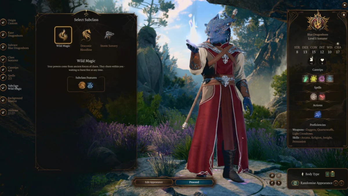 Resetar habilidades Baldur's Gate 3