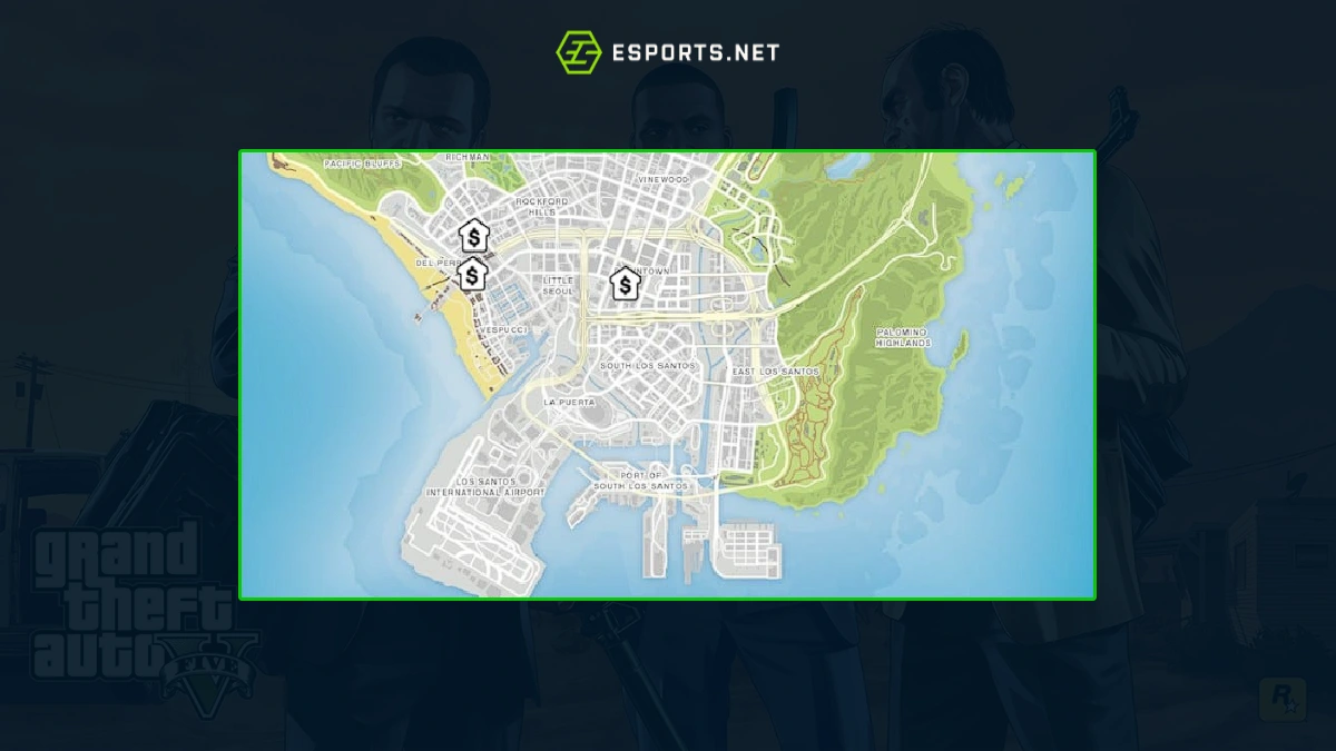 Onde fica o banco no GTA 5