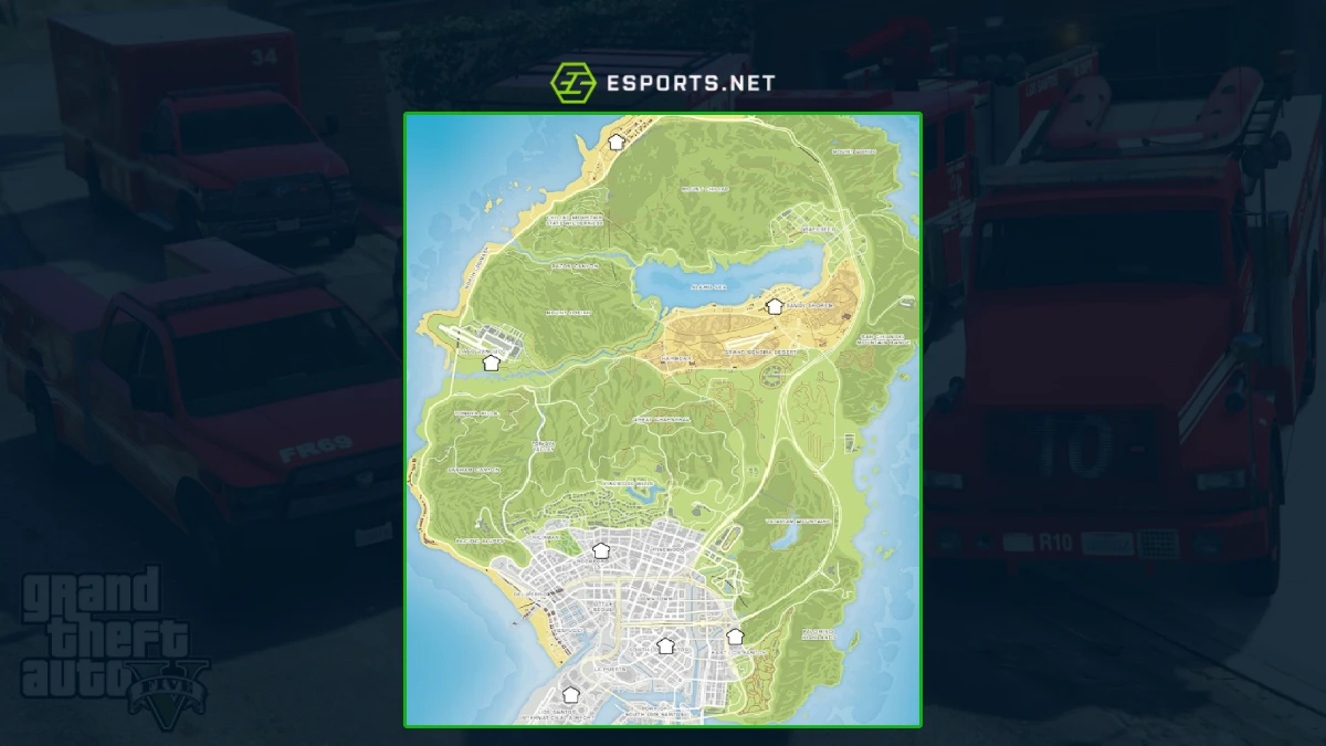 Onde fica o Corpo de Bombeiros no GTA 5