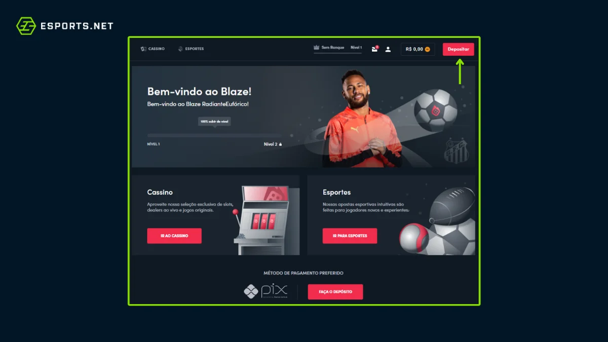 Passo a passo de como depositar na Blaze