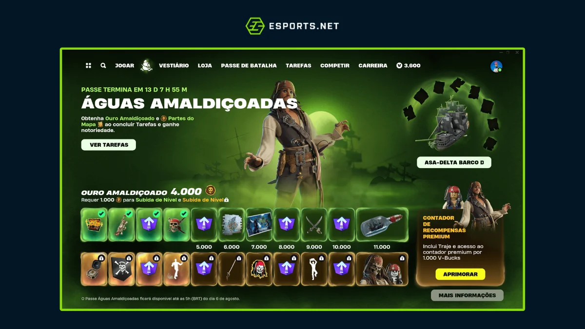 Passe de batalha Águas Amaldiçoadas
