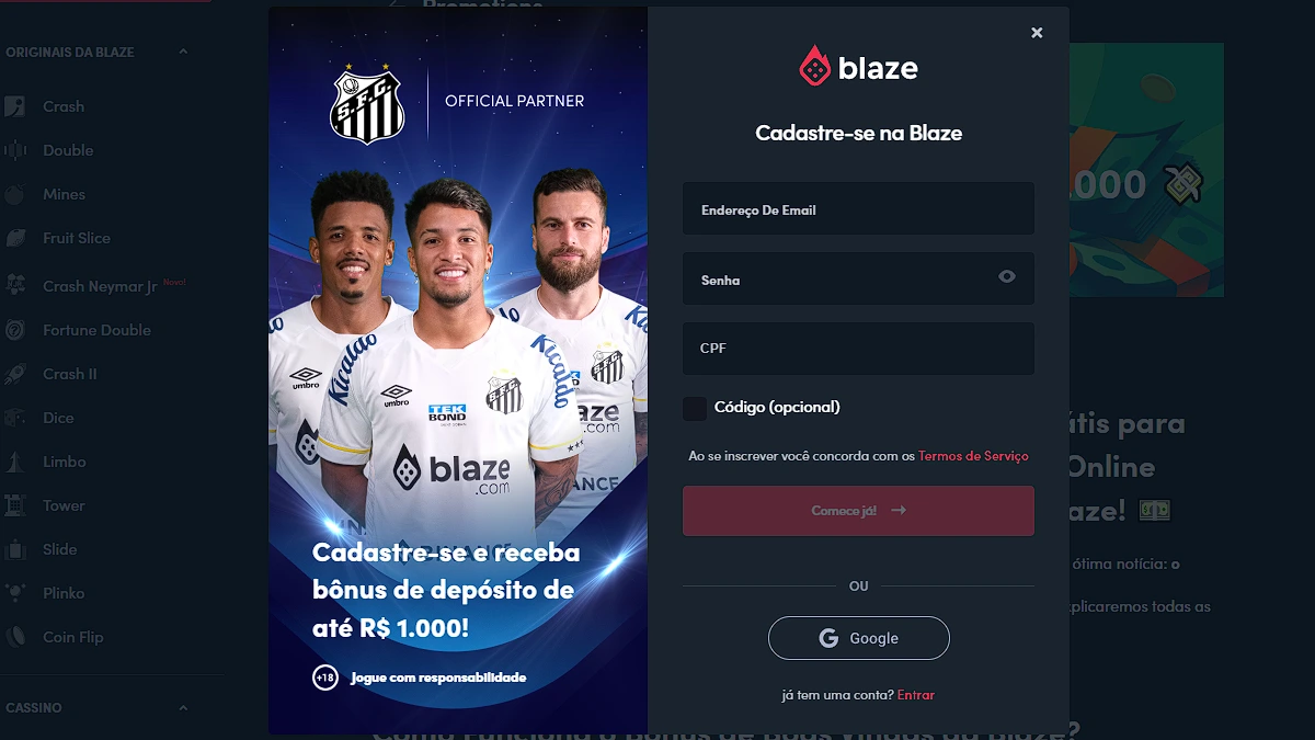Código promocional Blaze