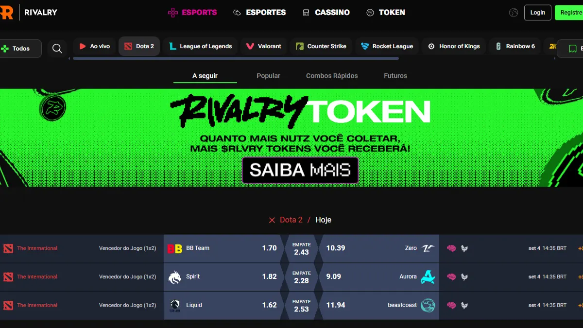 Melhores Odds Dota 2