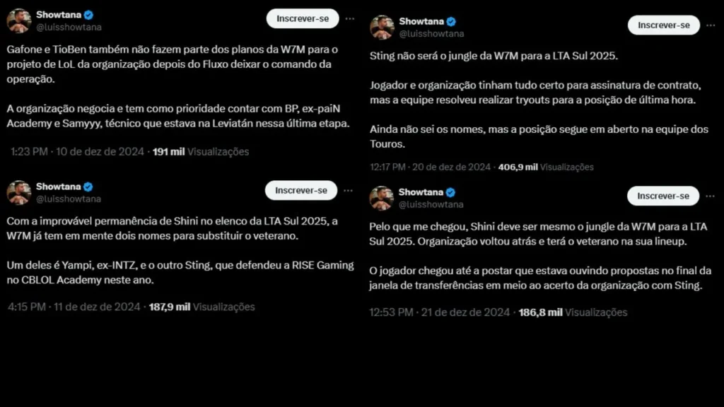 Terceira parte posts Showtana