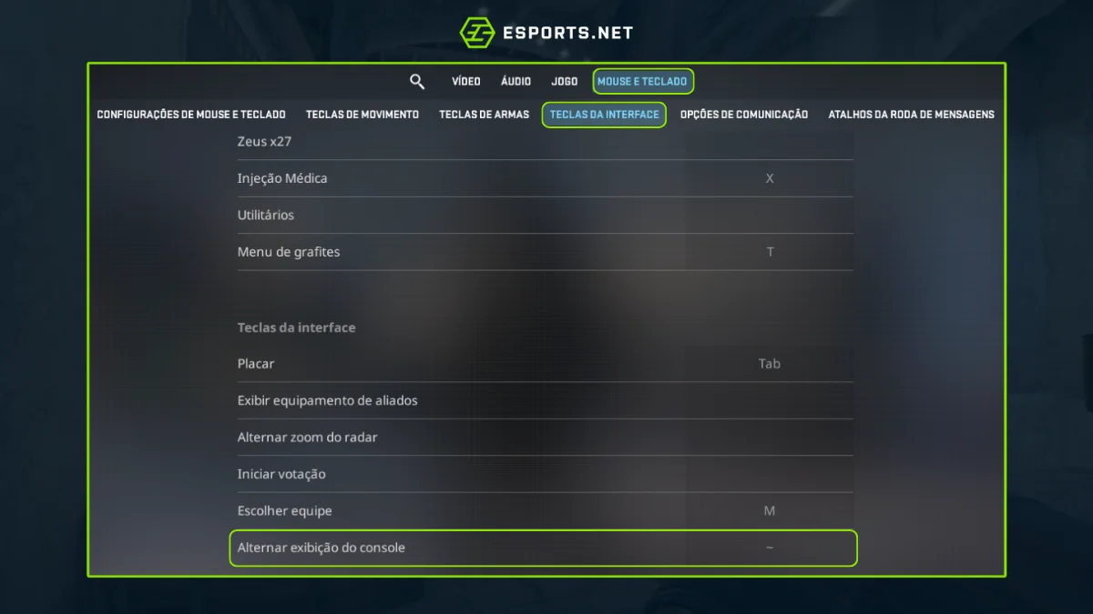 Como fazer bind para trocar de mão no CS2