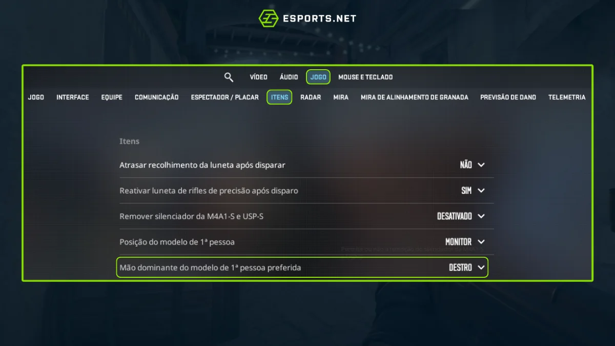 Como fazer bind para trocar de mão no CS2