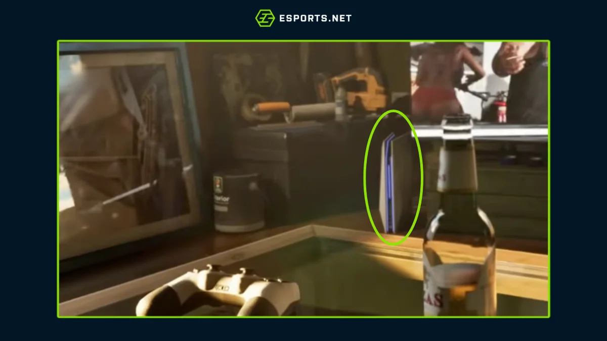 Presença de um console parecido com o PS5