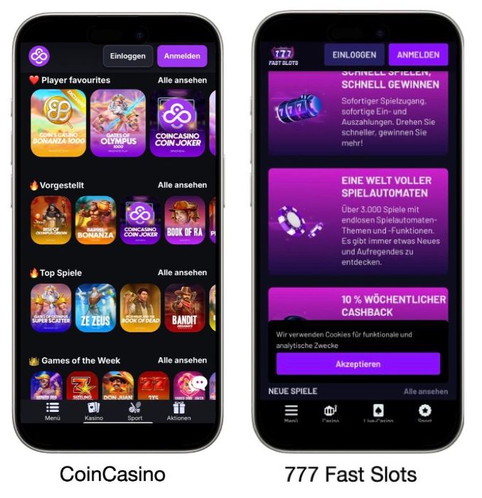 Coin Casino vs 777 Fast Slots
Krypto Casinos