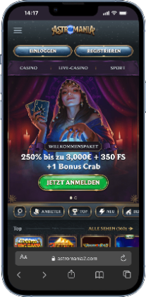 Astromania Casino Homepage