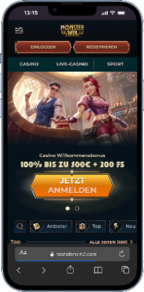 Monster Win Casino Homepage