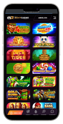 Eicky Casino - Ein Blick auf die Homepage