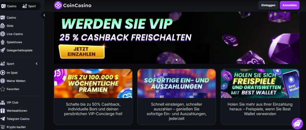 CoinCasino Interface