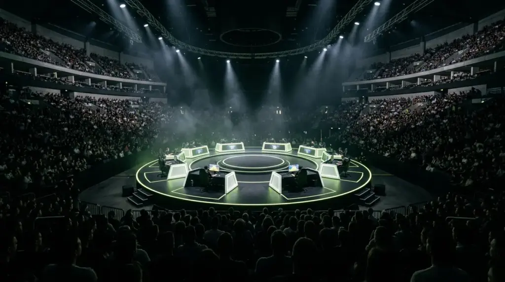 360-Grad-Esports-Bühne in der LANXESS Arena für die IEM Cologne 2027