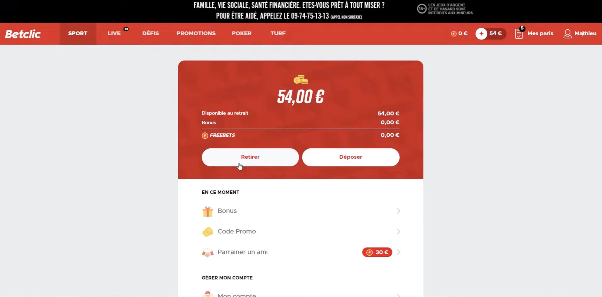 Casino à retrait immédiat - Etape 2