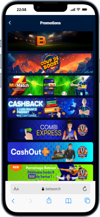 coup de boost, mix match, combi express et toutes les promotions de Betsson