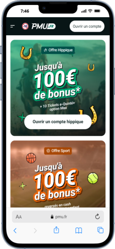 annonce de bonus de bienvenue de pmu