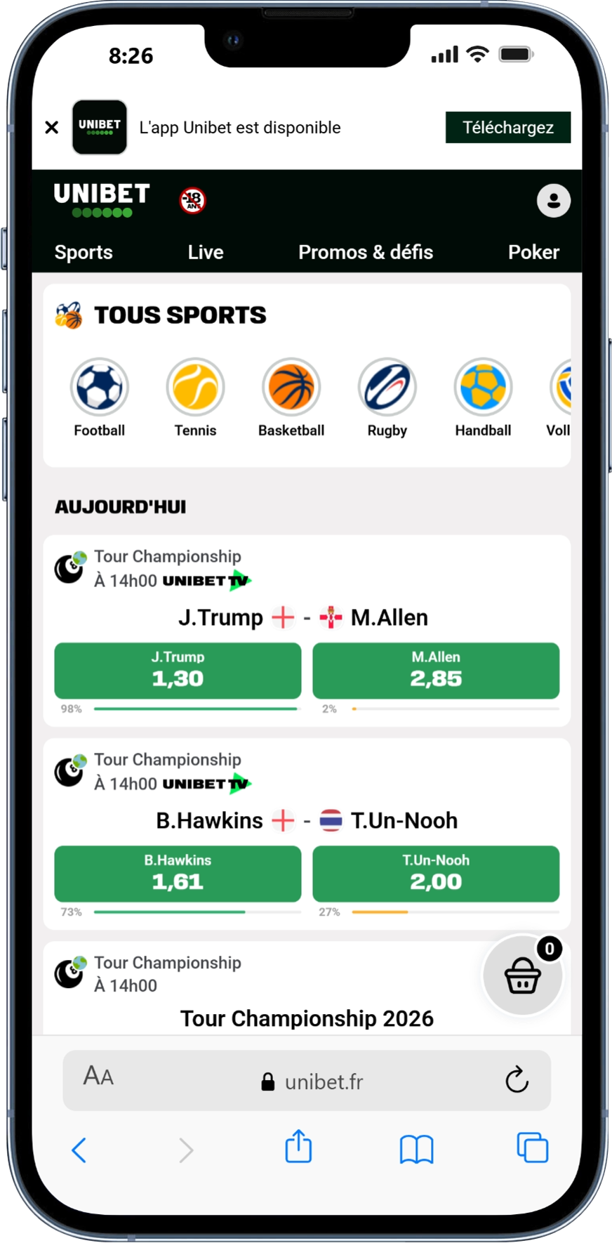 unibet section sports