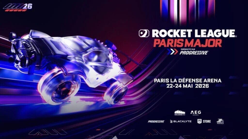 Affiche annonçant le Rocket League Major qui aura lieu à Paris