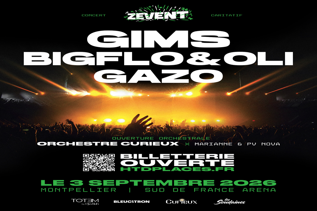 Affiche présentant les tête d'affiches des concert de ZEvent 2026
