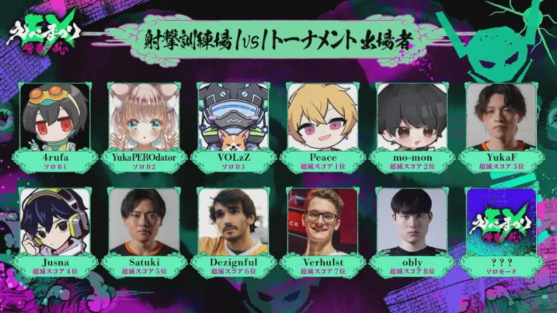 えぺまつりEX 晩春の乱 1vs1 出場者