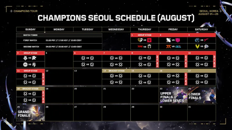VCT Champions 2024 日程