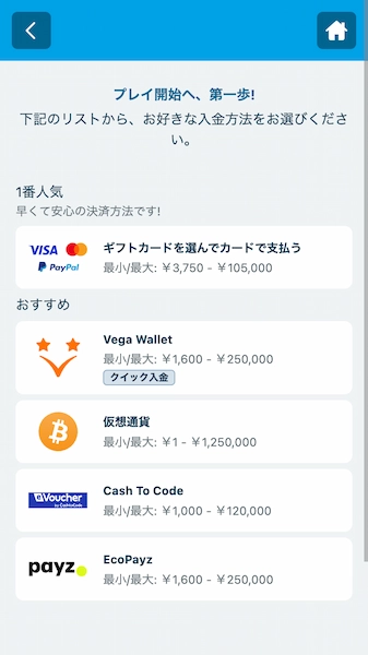 オンラインカジノ Vegawallet おすすめ