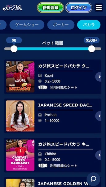 オンラインバカラ カジ旅