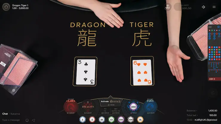 ライブカジノ スピードドラゴンタイガー