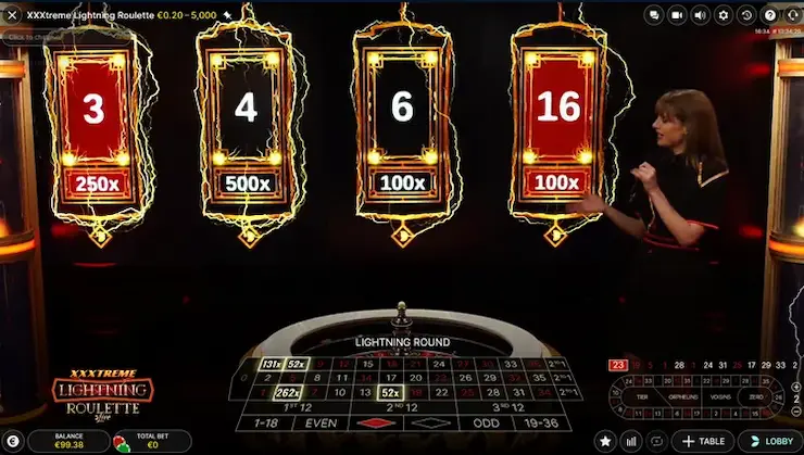 ルーレットゲーム Evolution XXXエクストリーム・ライトニングルーレット