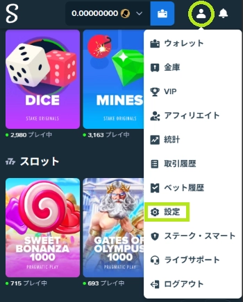 ステークカジノ KYC 手順1