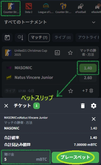 好きなCS2マーケットに賭ける